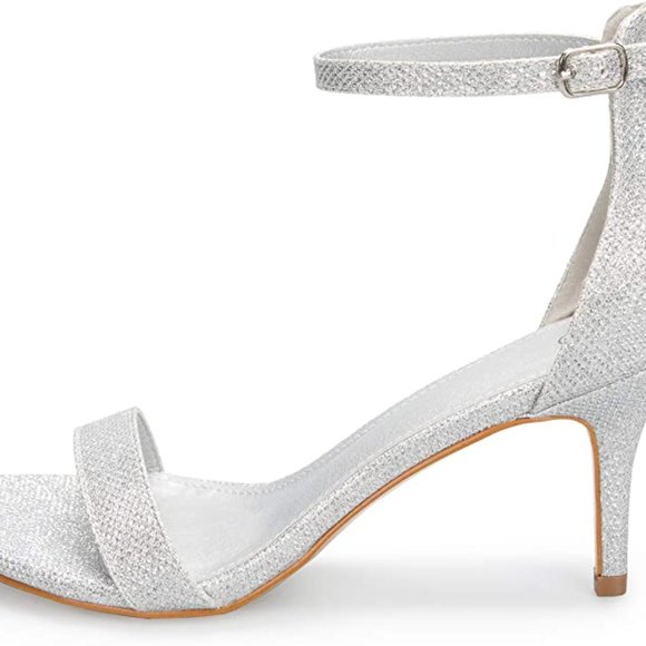 mysoft Women's Stilettos Pump Heel Sandals Ankle Strap Open Toe - Picture 2 of 3